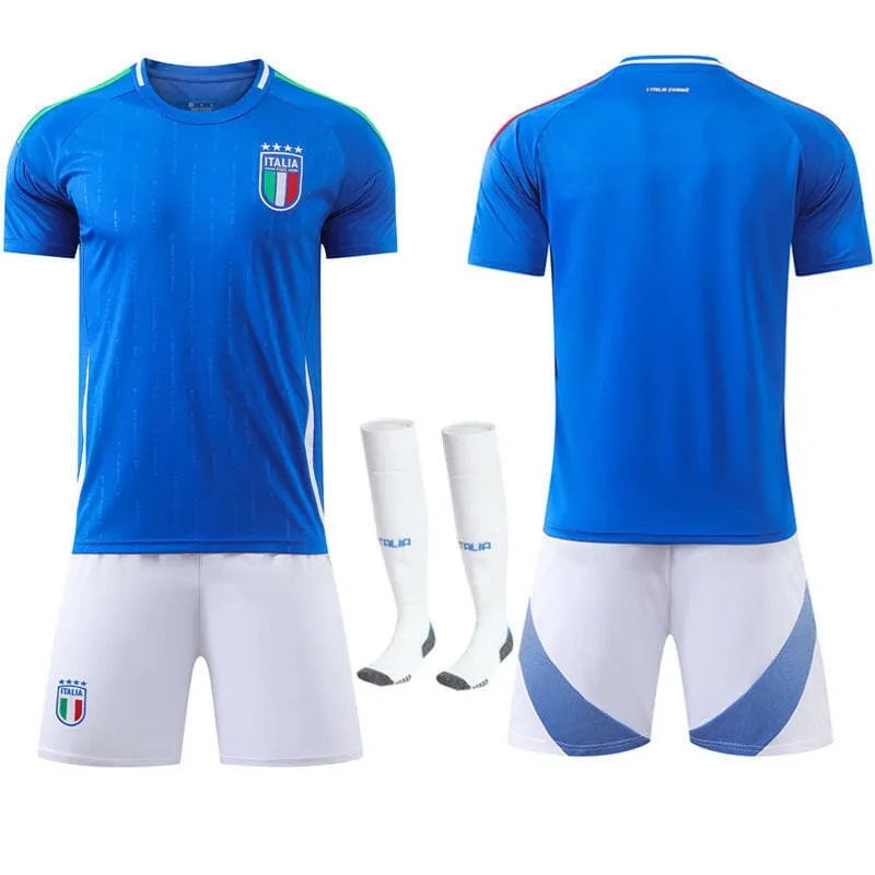 Italy Home Football Uniform Set No.14 Chiesa for European Cup