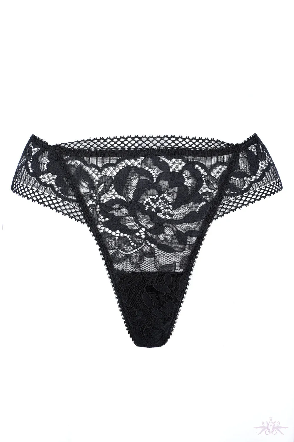 Jolidon Rock DJ Black Lace Thong