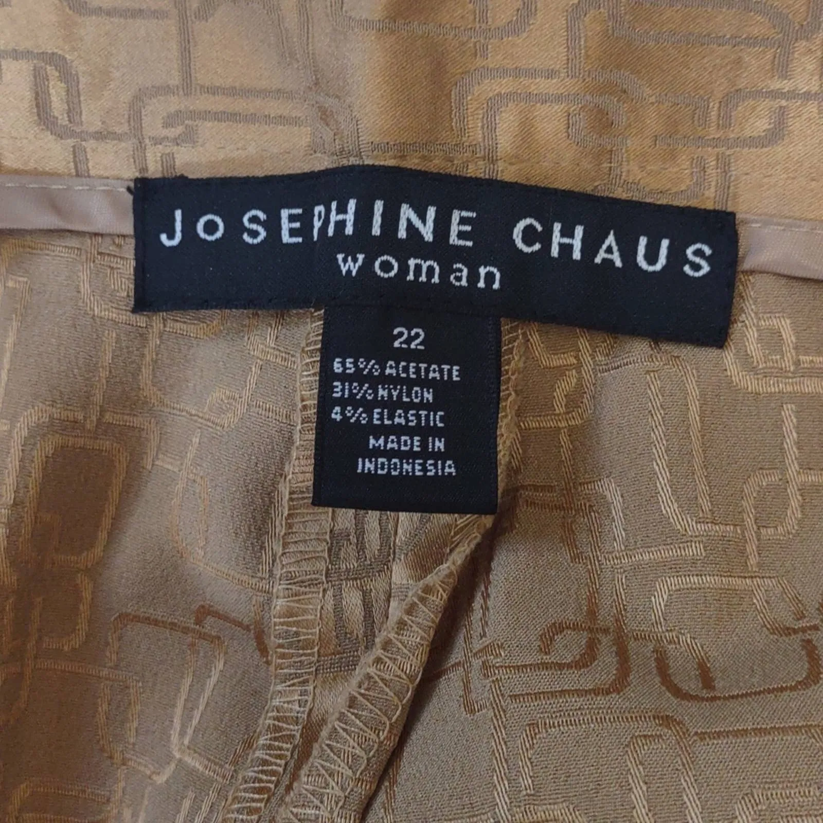 Josephine Chaus Woman Gold Leaf Straight Leg Pants