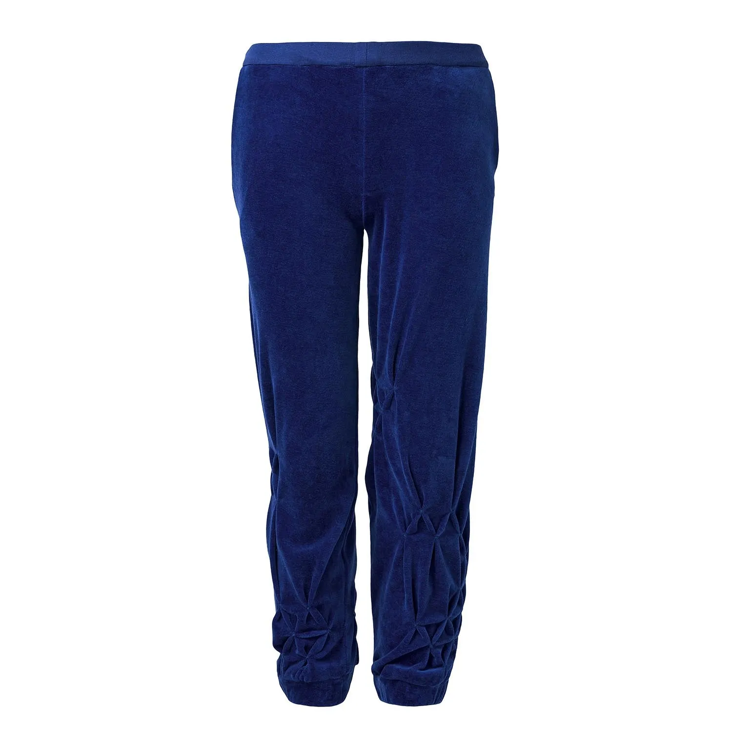 Kinderen Blauwe Fluwelen Trainingsbroek met Hand Smock