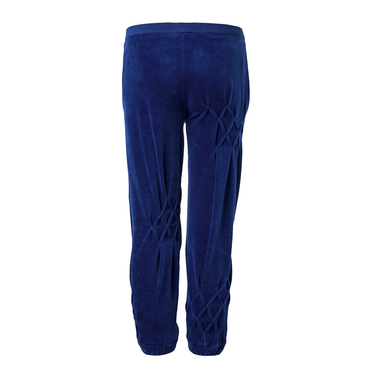 Kinderen Blauwe Fluwelen Trainingsbroek met Hand Smock