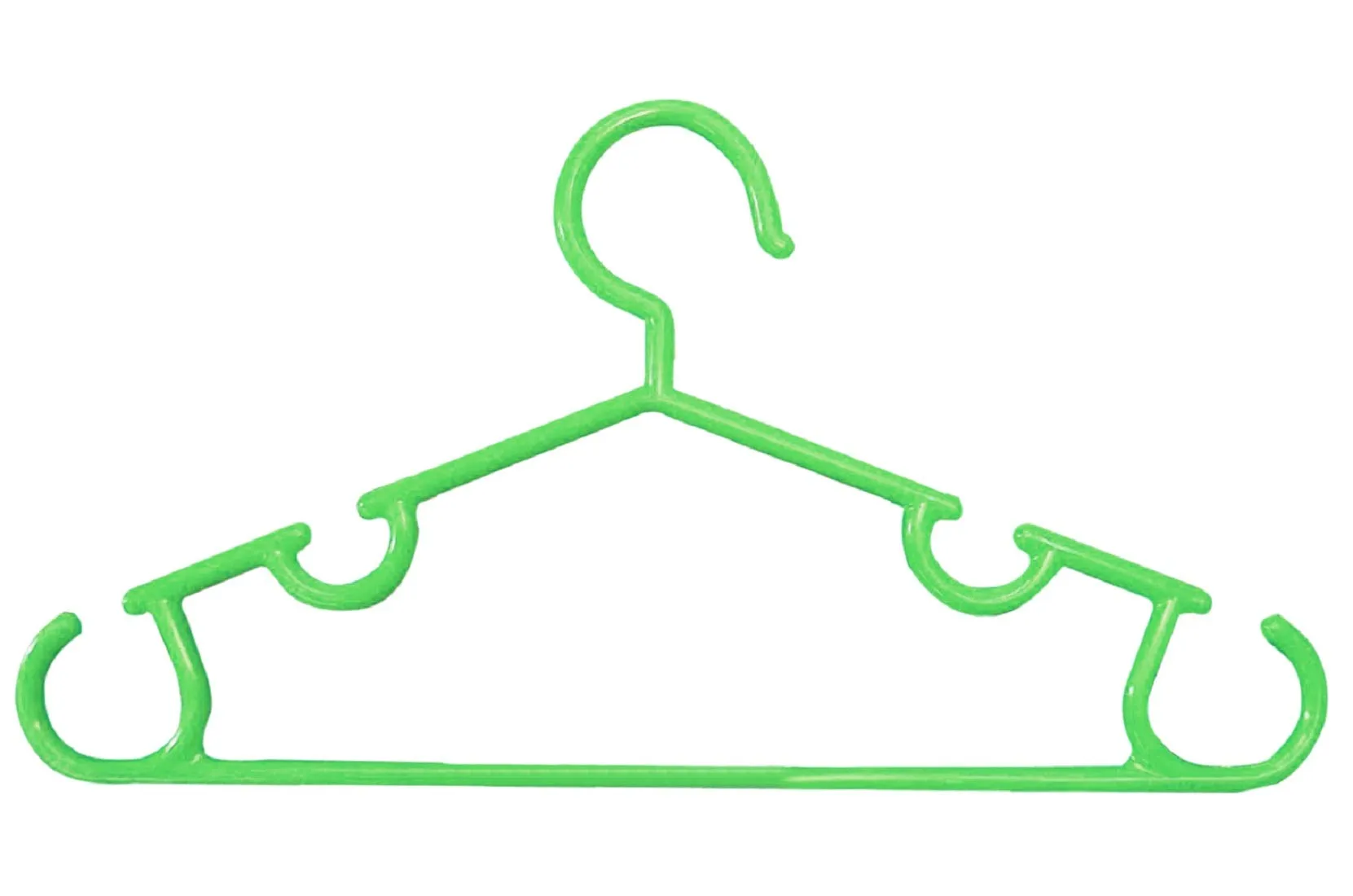 Kuber Industries Plastic Baby Hanger Set for Wardrobe|Non-Slip Clothes Hangers|Size 29 x 15 x 1 CM|Pack of 15 (Green) -CTKTC39432