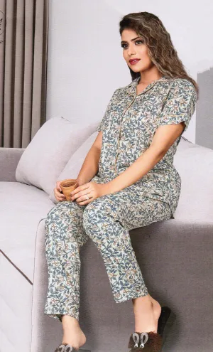 Light Mint Printed Cotton Leisure Set