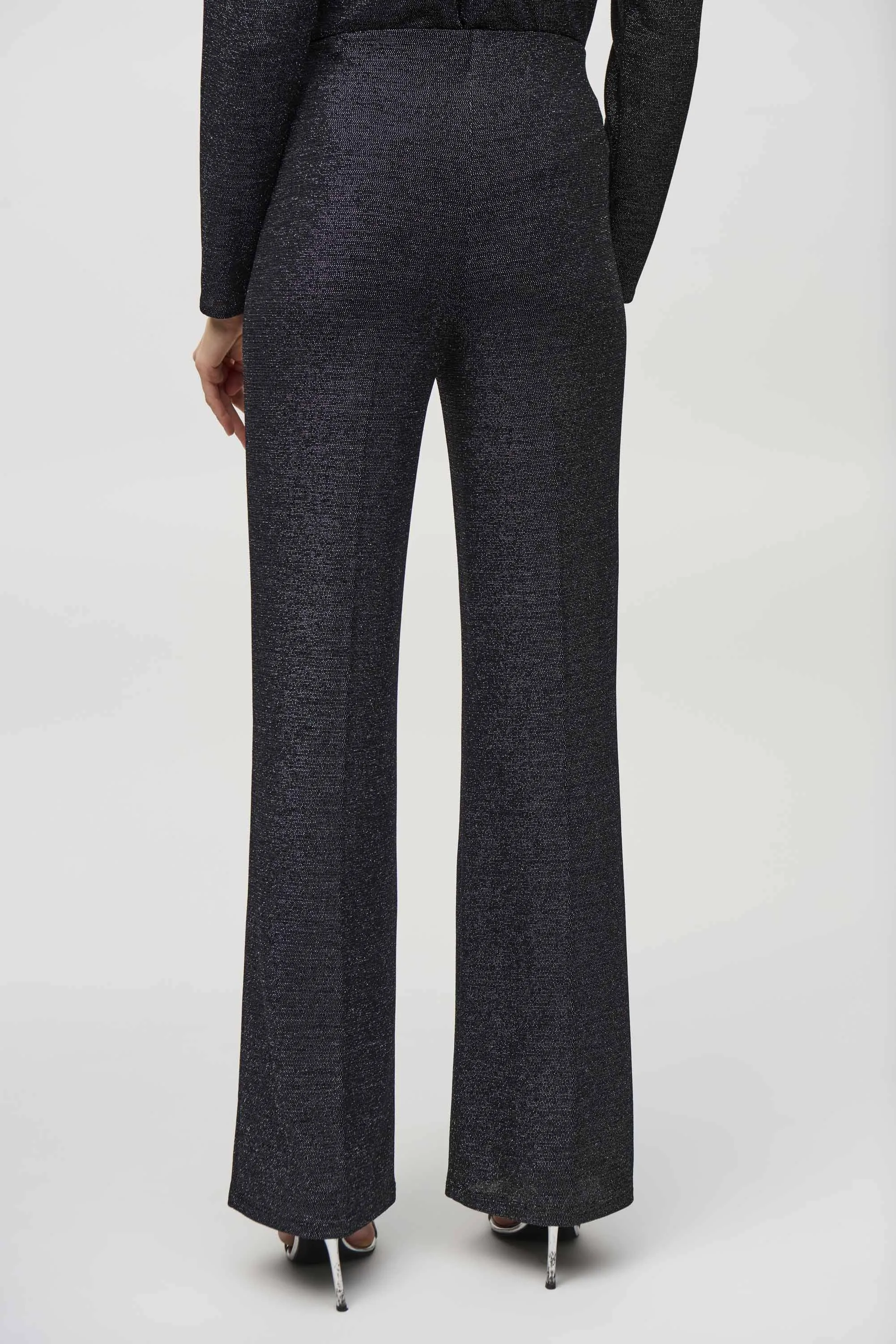 Lurex Knit Wide-Leg Pants