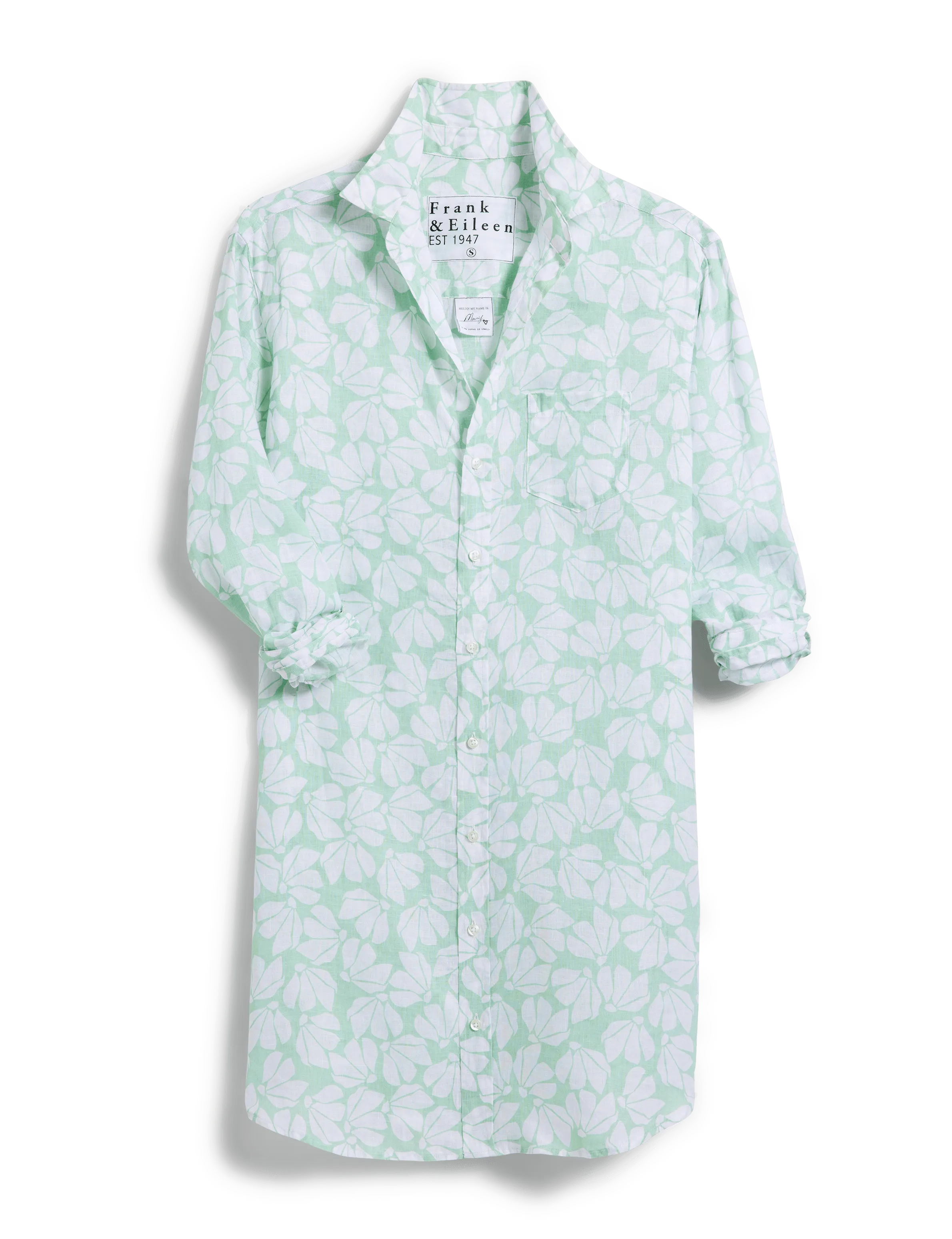 MARY Mint Floral, Classic Linen