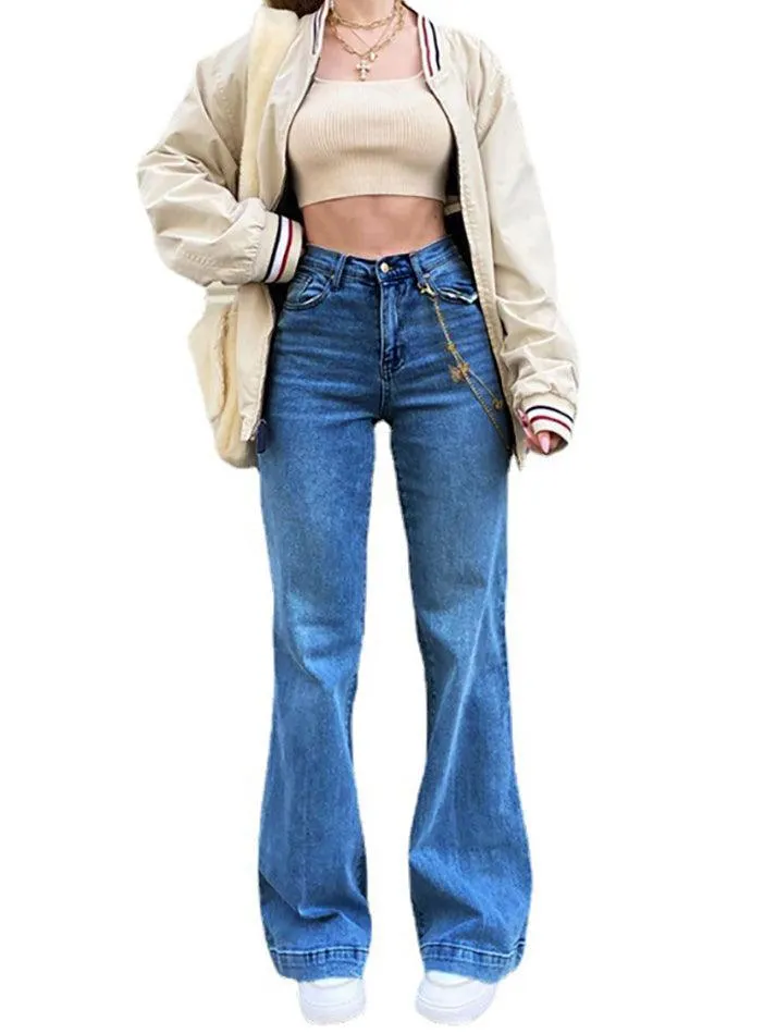 Mid Waist Washed Boyfriend Jeans