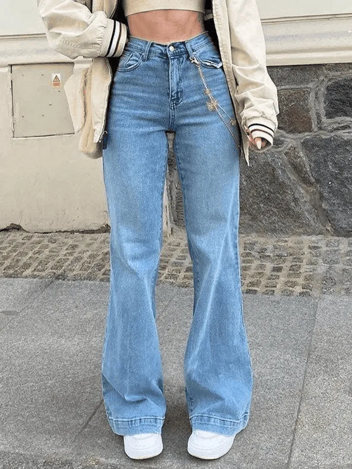 Mid Waist Washed Boyfriend Jeans