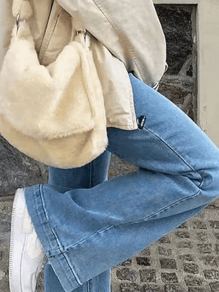 Mid Waist Washed Boyfriend Jeans