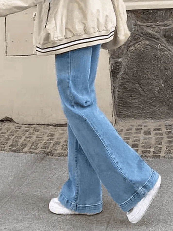 Mid Waist Washed Boyfriend Jeans