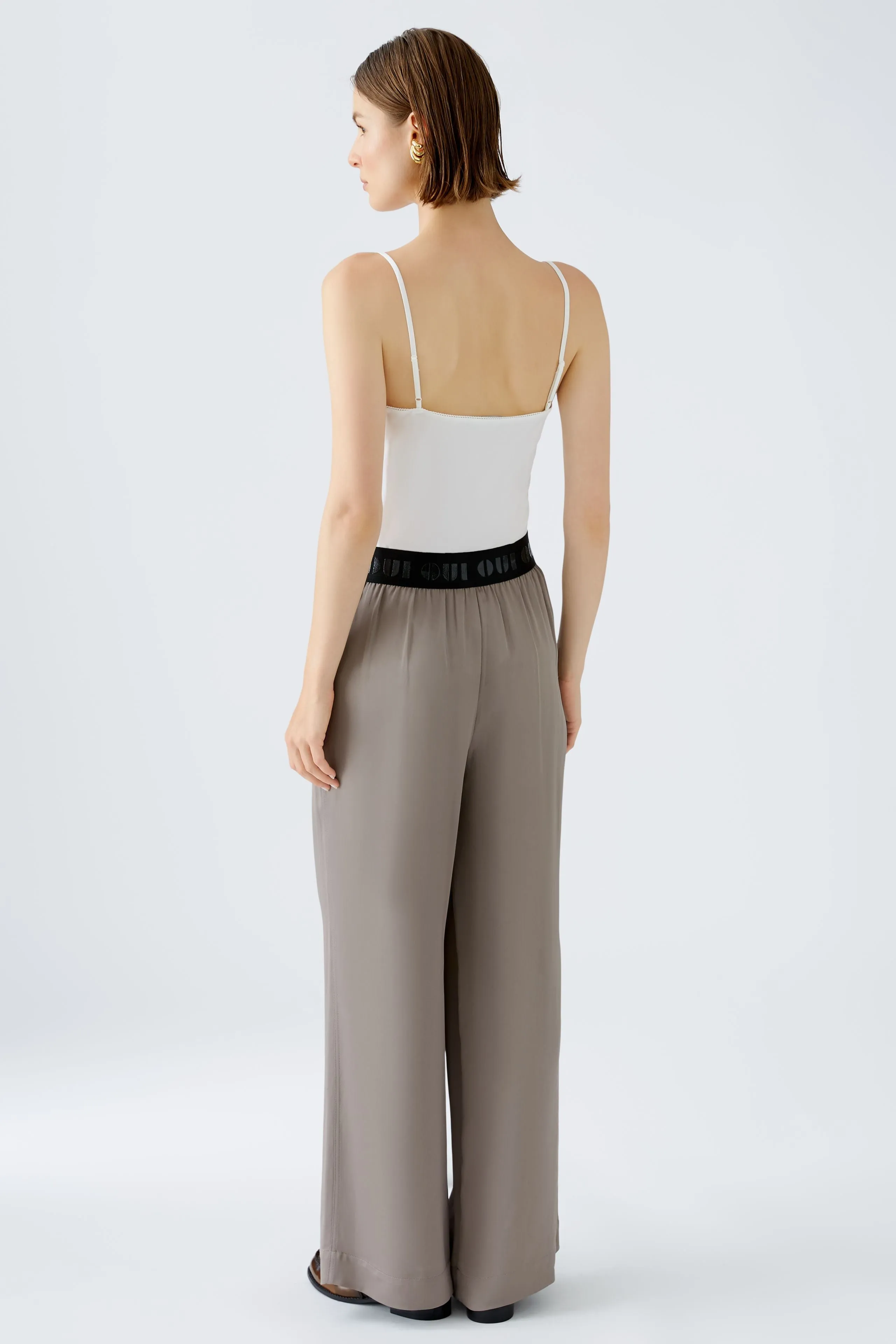 Modern Palazzo Trouser in Taupe