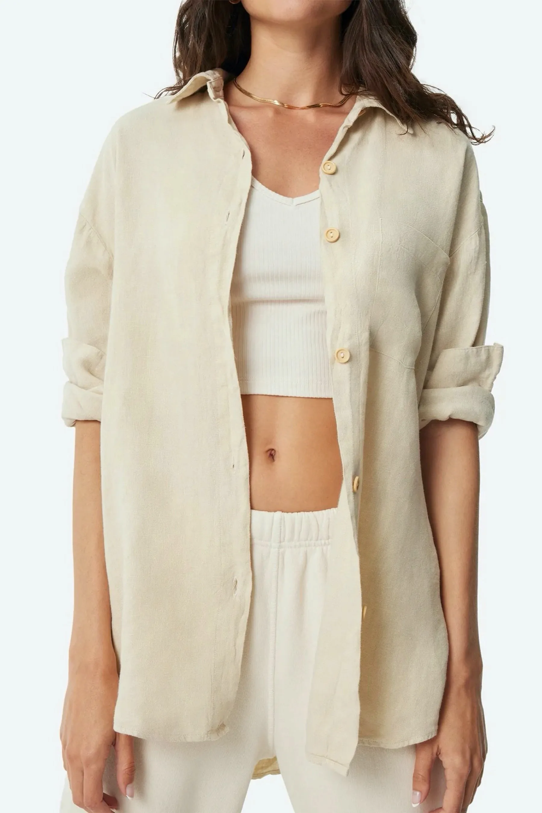 Natural Linen Long Sleeve Shirt