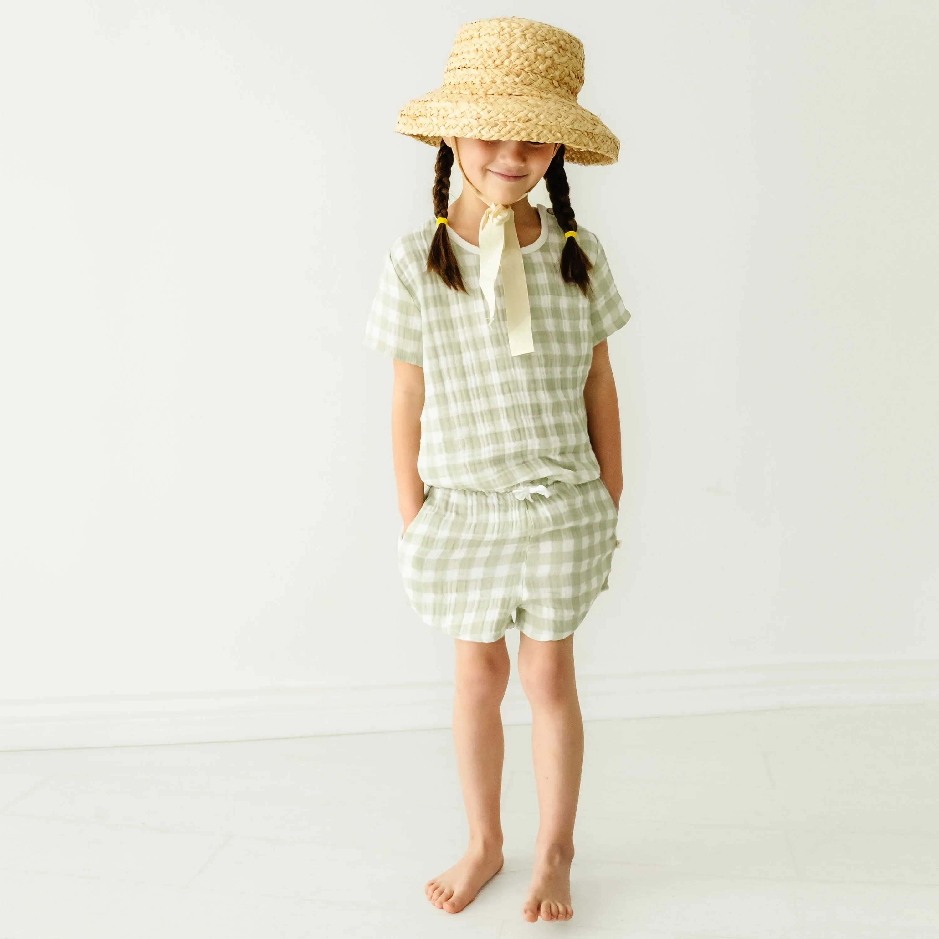 Organic Baby Toddler Top and Shorts Set - Gingham