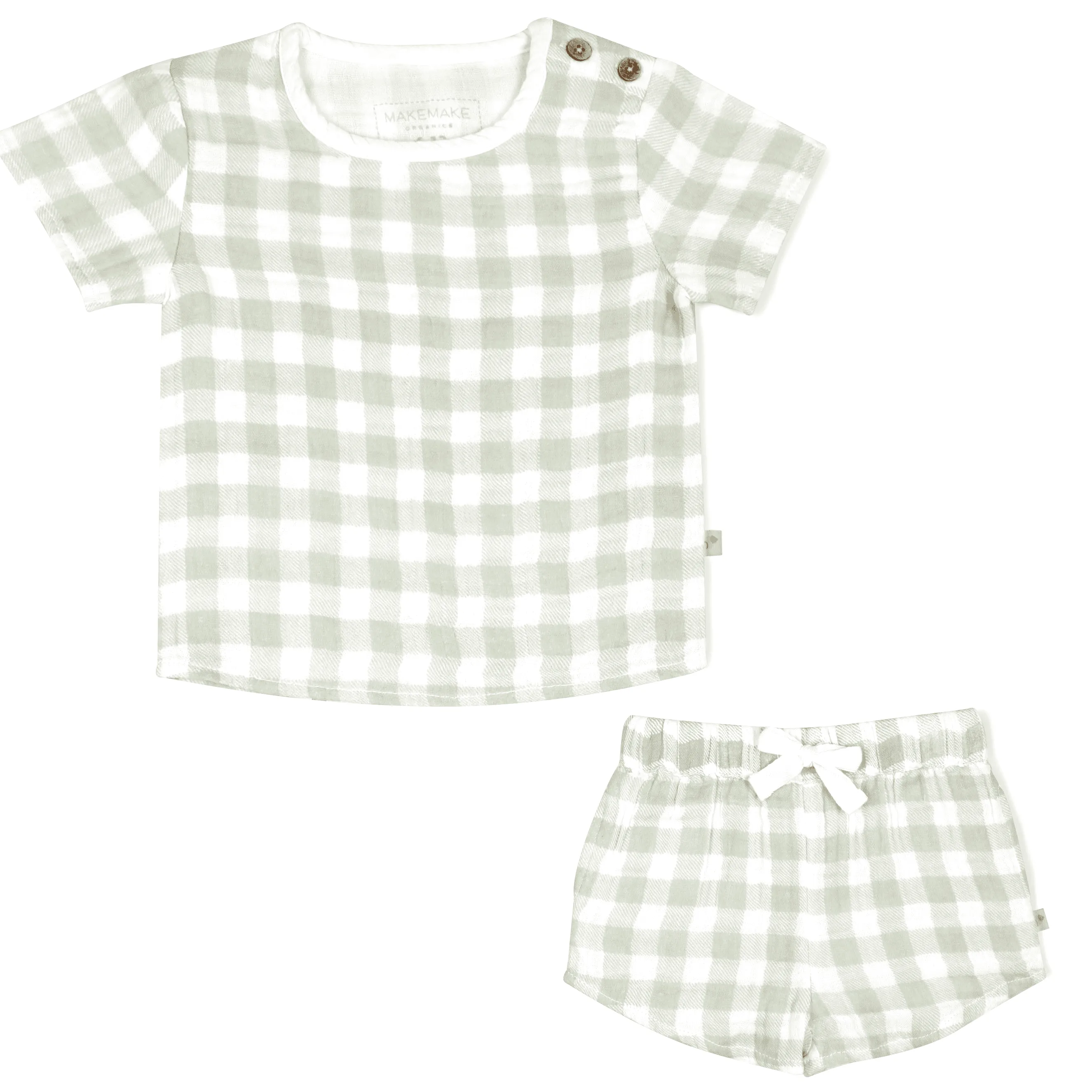 Organic Baby Toddler Top and Shorts Set - Gingham