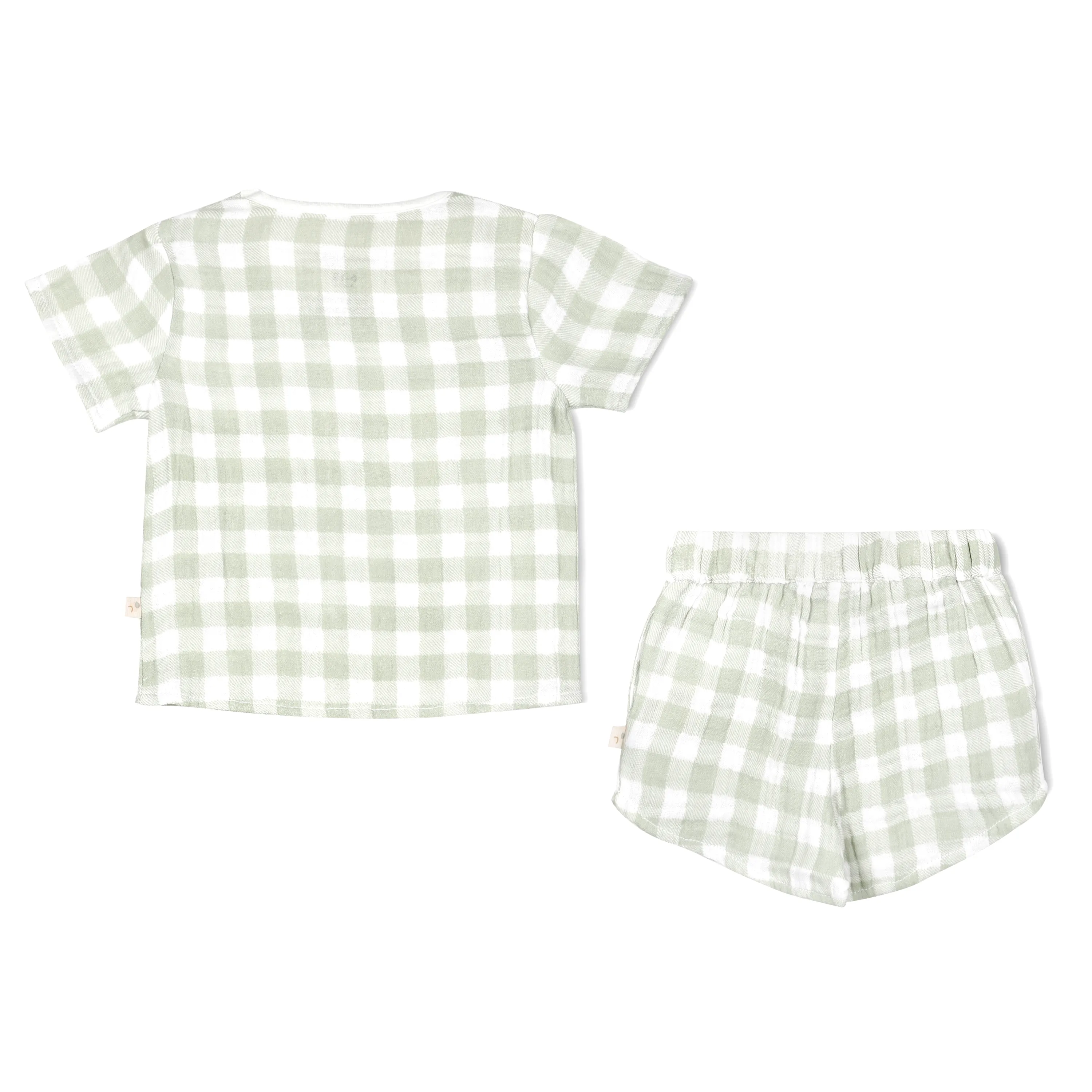 Organic Baby Toddler Top and Shorts Set - Gingham