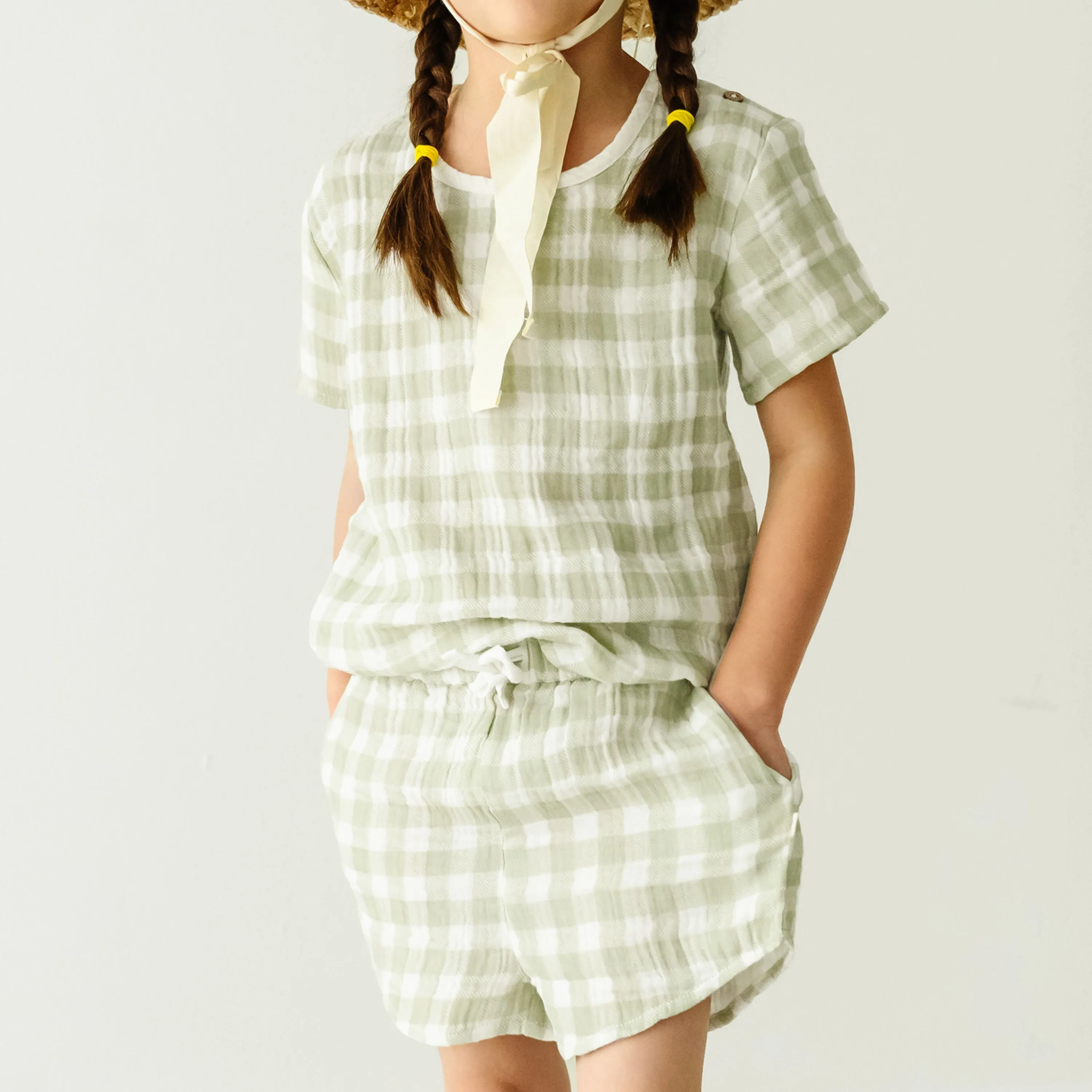 Organic Baby Toddler Top and Shorts Set - Gingham