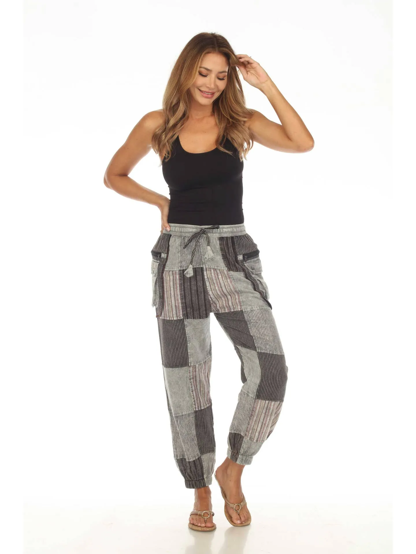 Pant - Multi Grey Patchwork Cargo Pant