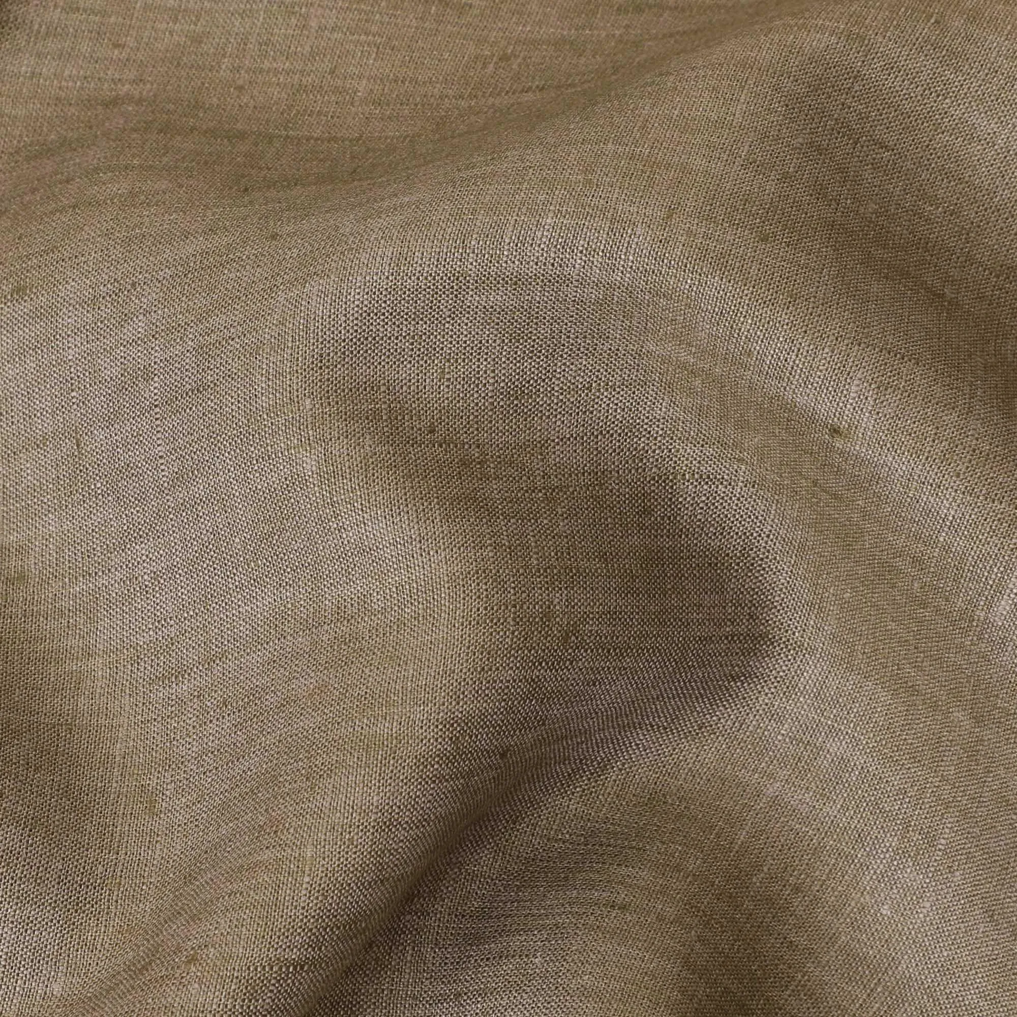 Peanut brown plain Premium 100% pure linen fabric 60 Lea-D10937