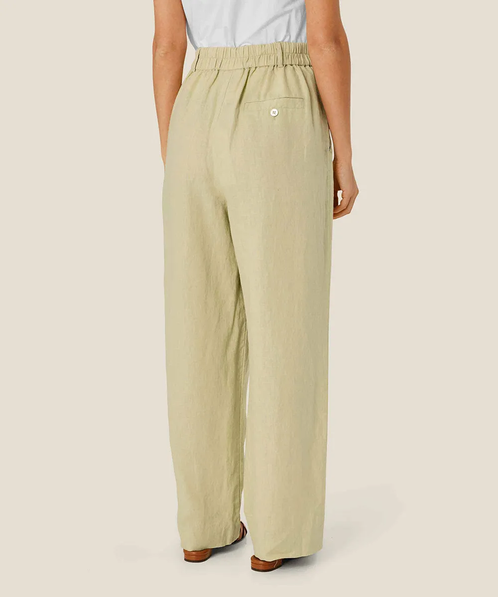 Perli Wide-Leg Linen Pants