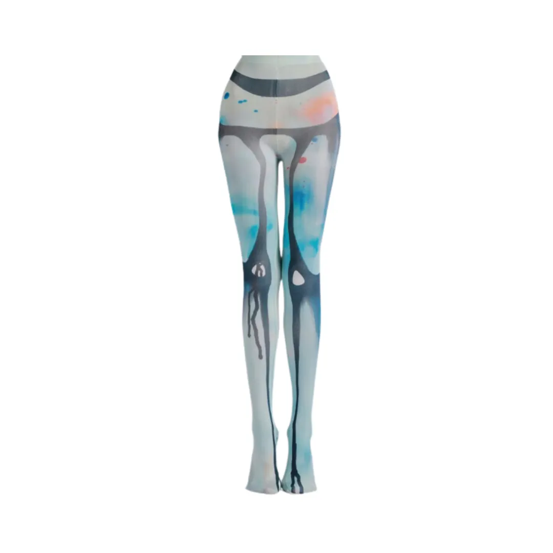 Pre Order:  Dark Print Ink Flow Pantyhose