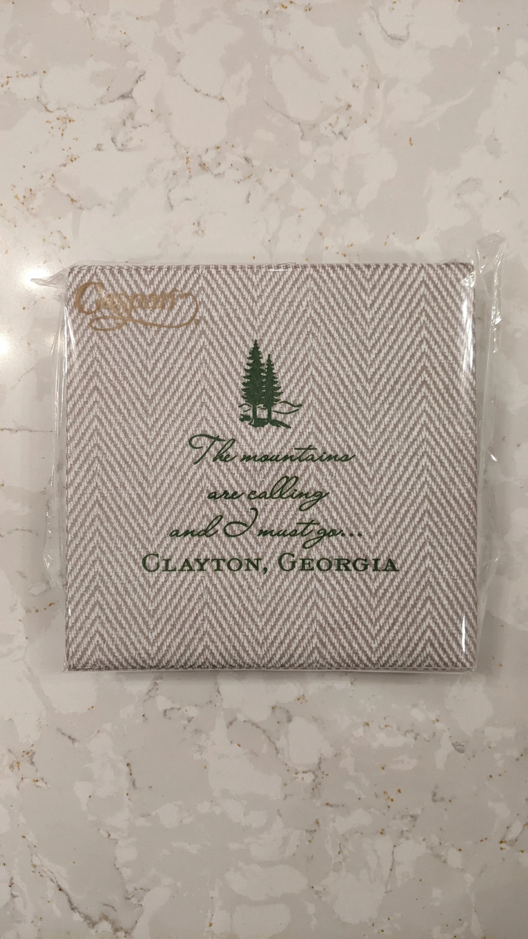 "The Mountains Are Calling" Paper Linen Blend Napkins