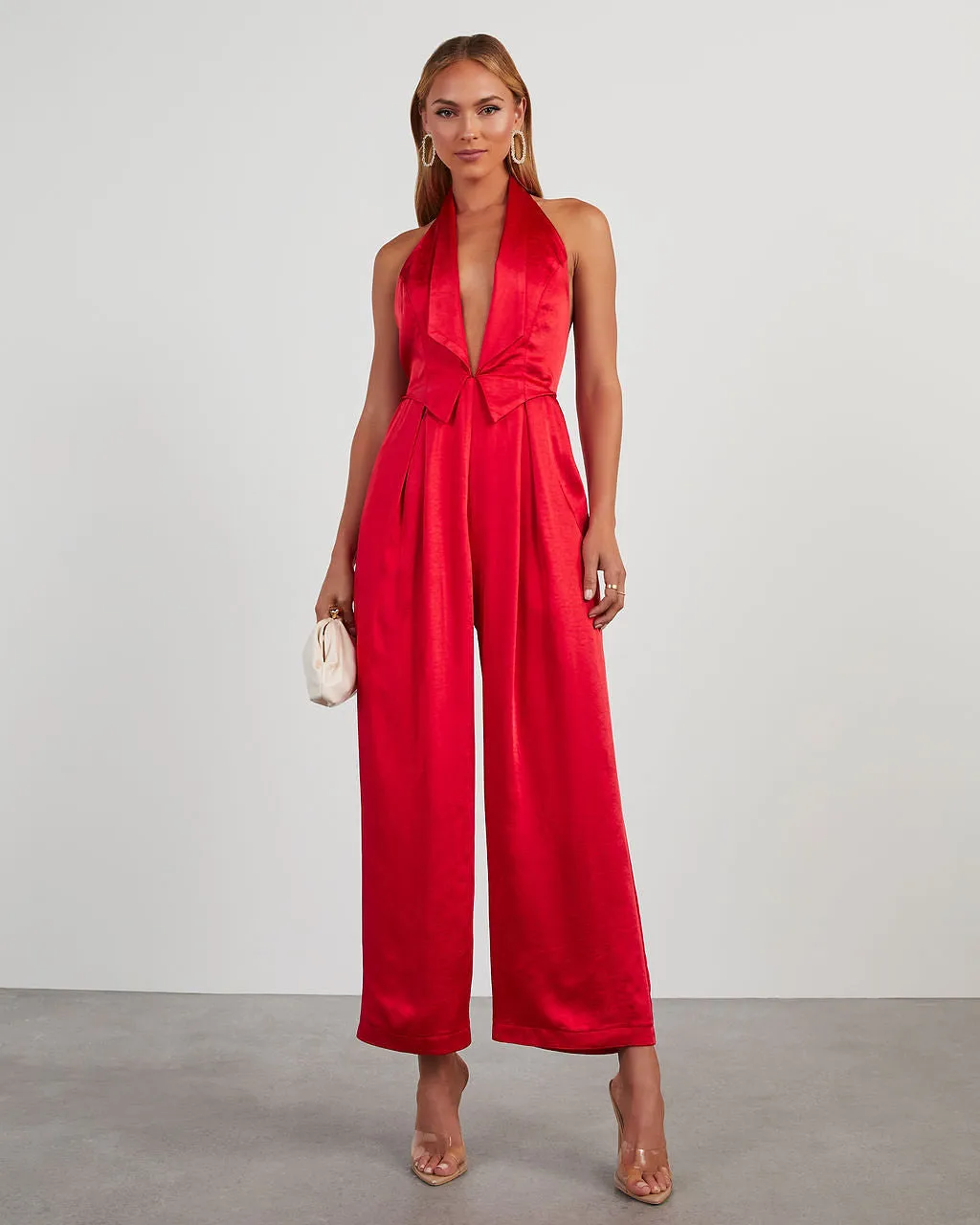 Reeves Satin Halter Jumpsuit