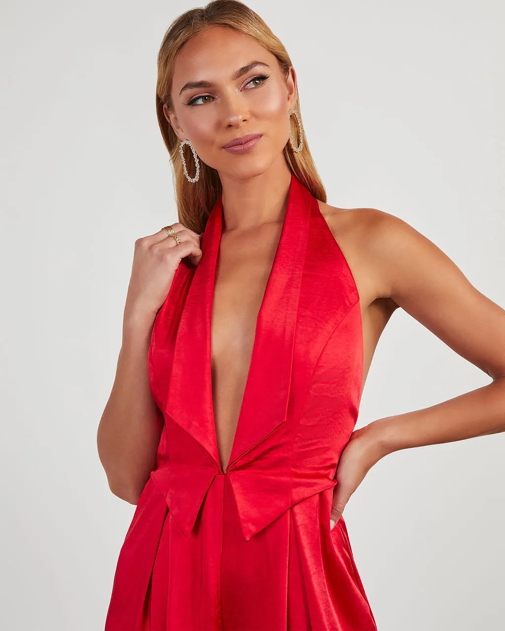 Reeves Satin Halter Jumpsuit