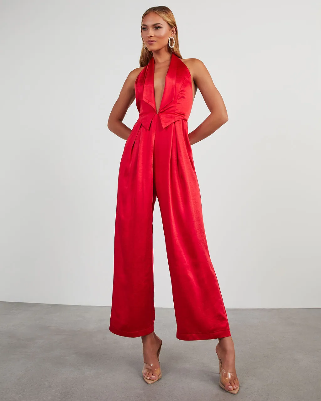 Reeves Satin Halter Jumpsuit