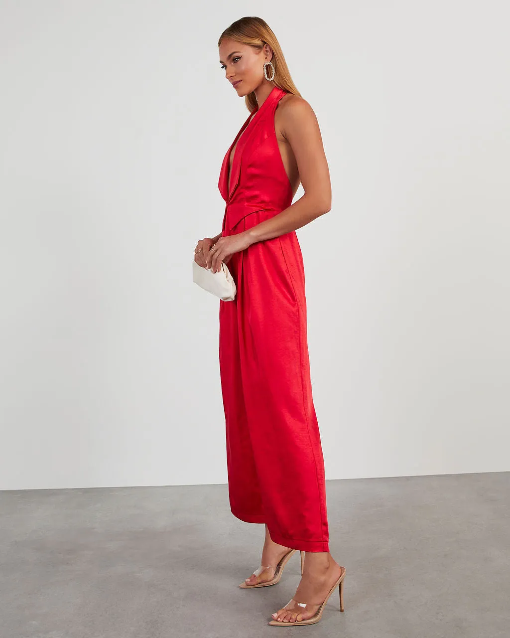 Reeves Satin Halter Jumpsuit