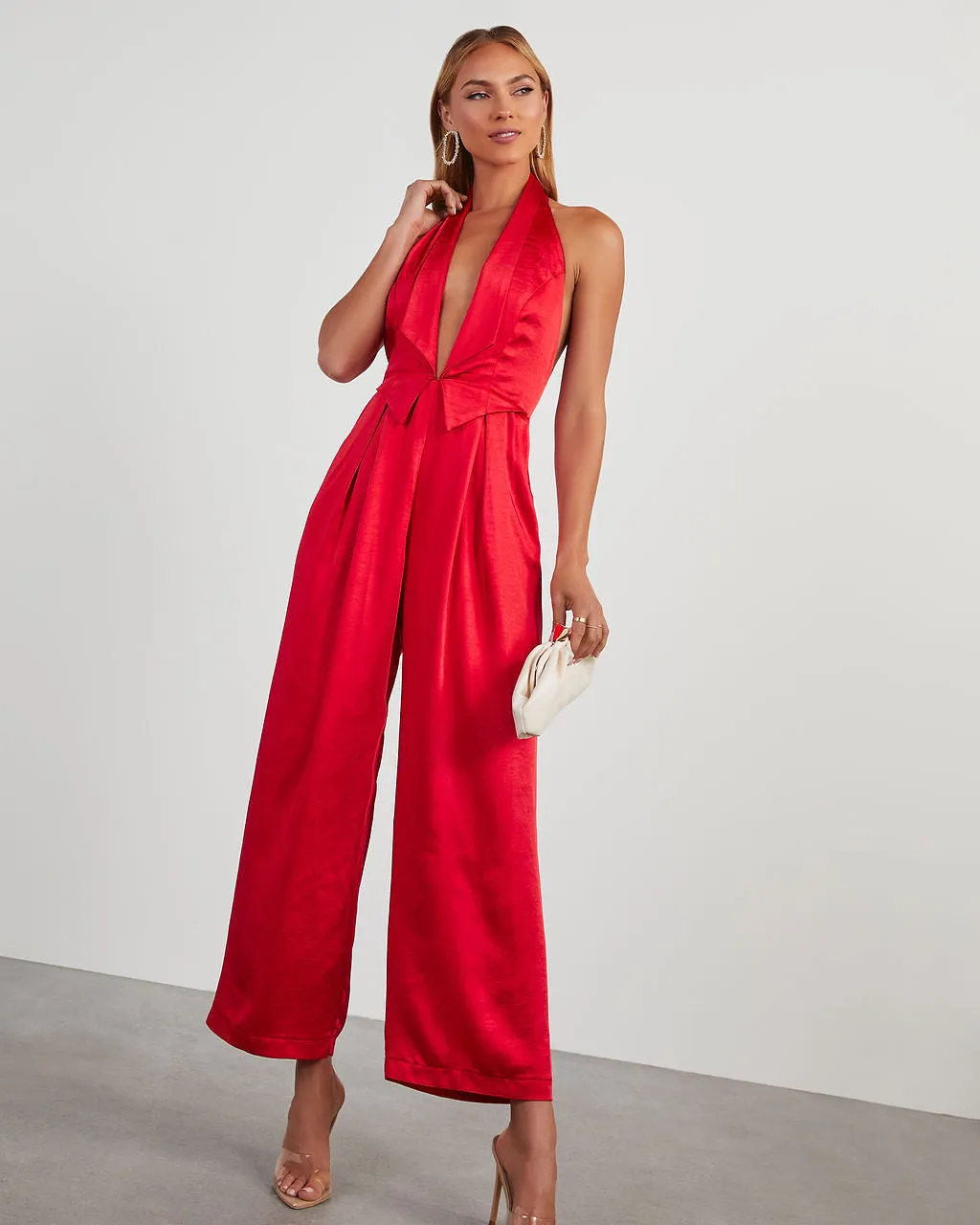 Reeves Satin Halter Jumpsuit