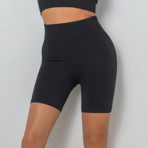 Seamless Pleated Hip Lift Skinny Shorts