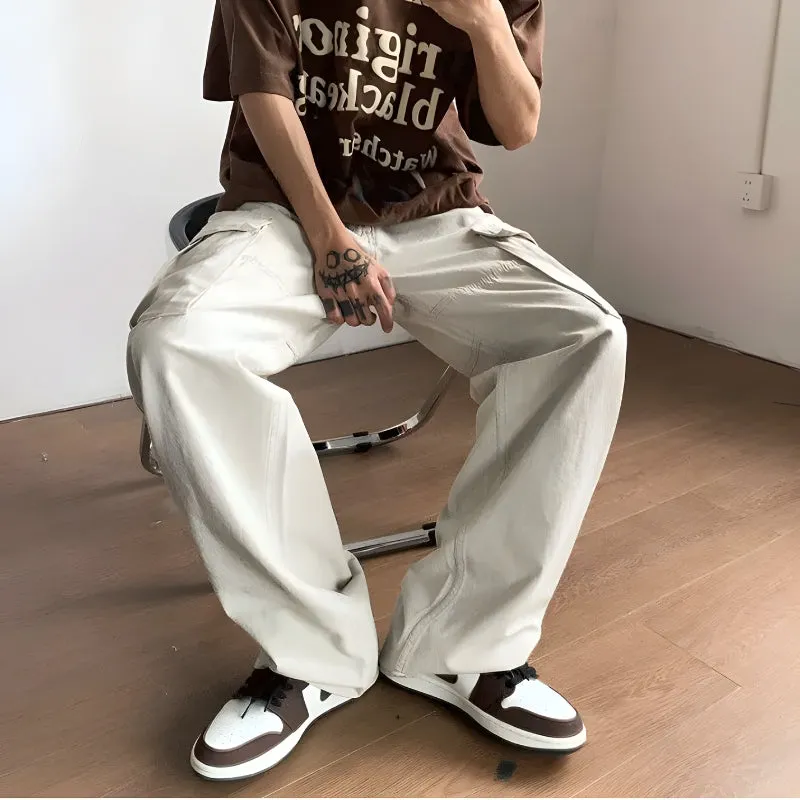 Side Belt Detailed Baggy Cargo Pants