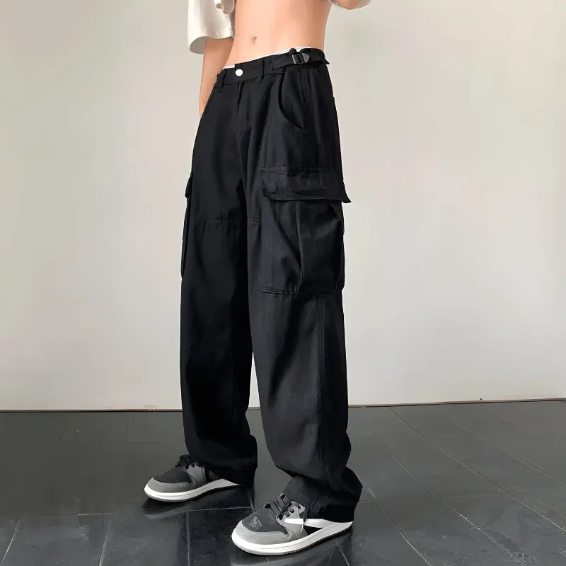 Side Belt Detailed Baggy Cargo Pants