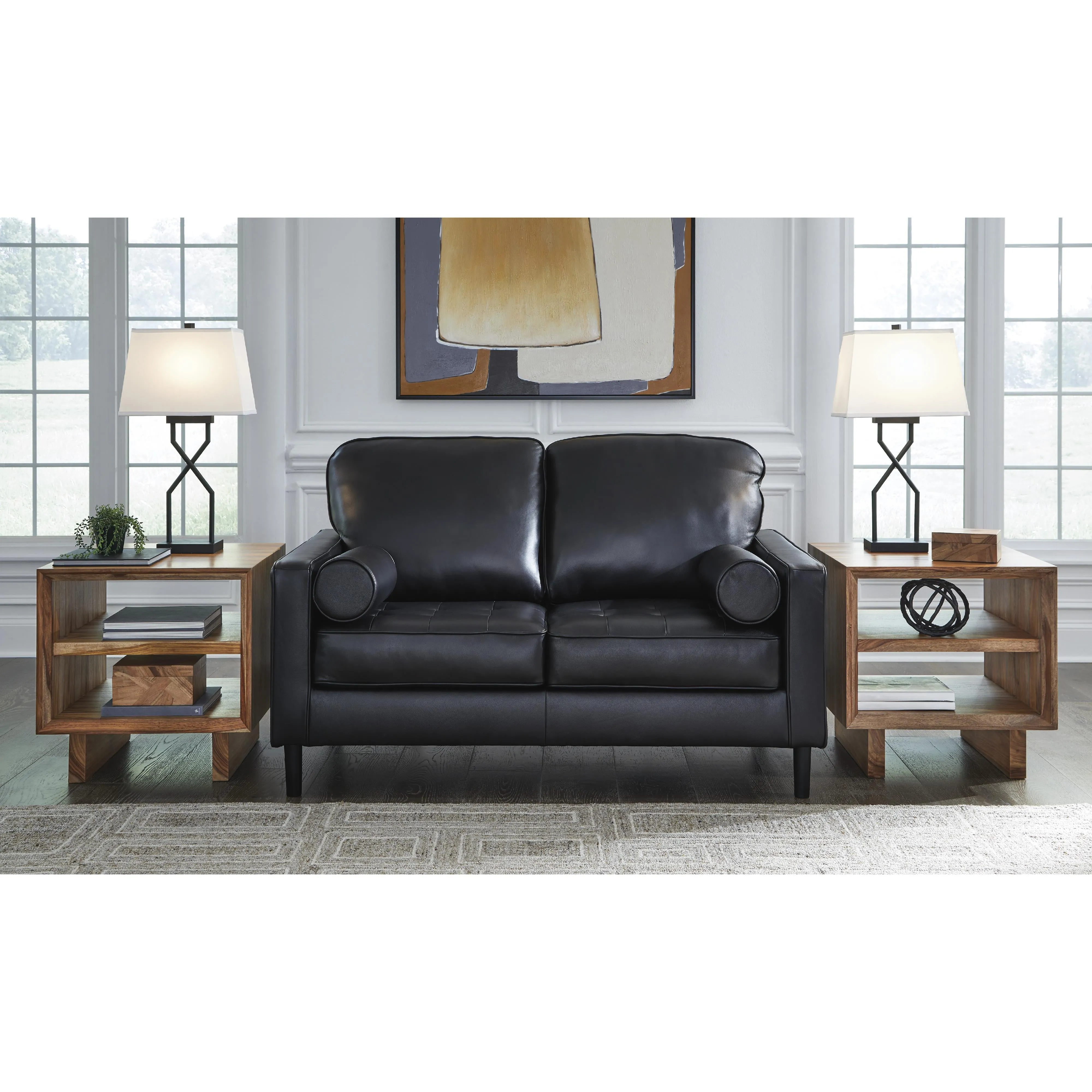 Signature Design by Ashley Bryceview Stationary Leather Match Loveseat 2120535