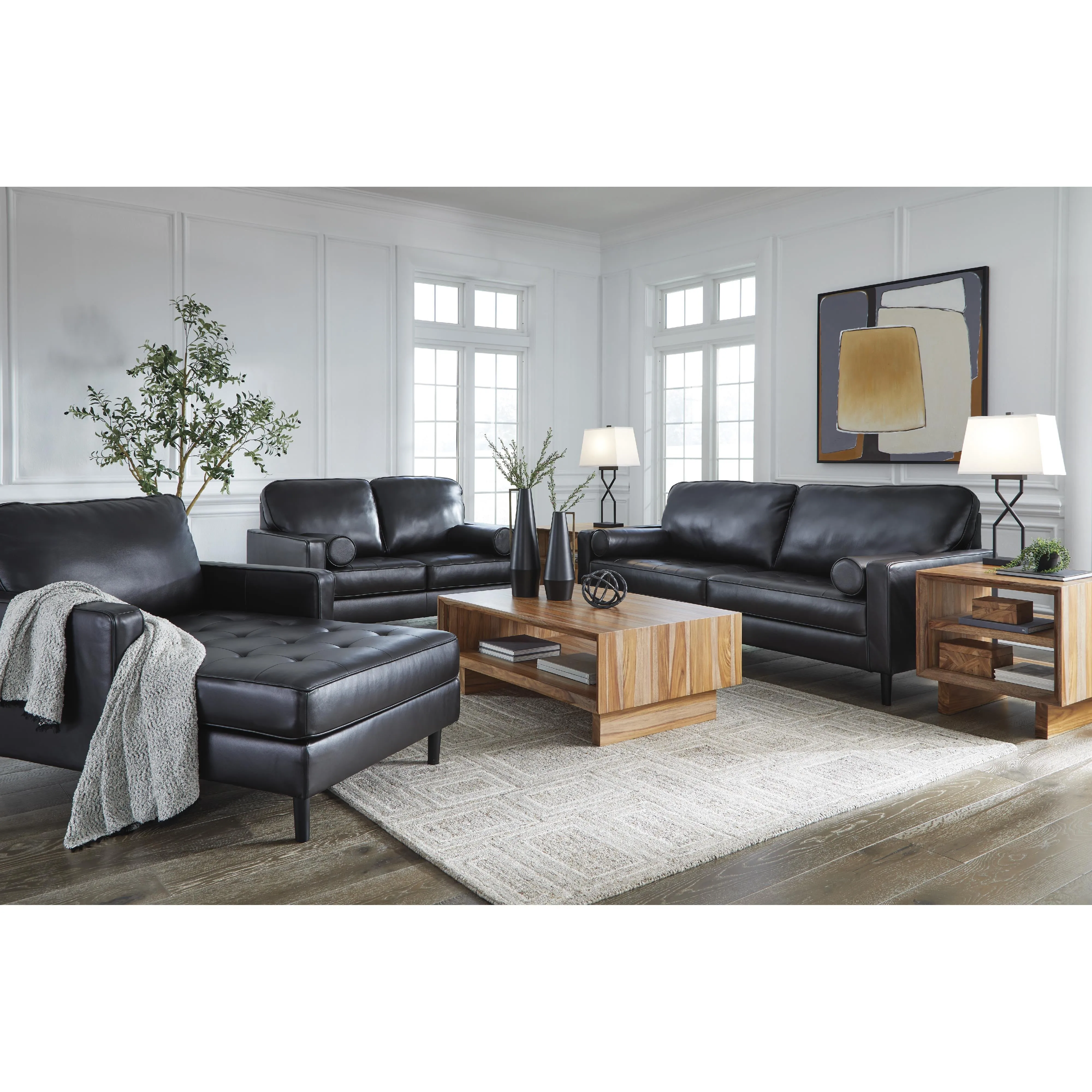 Signature Design by Ashley Bryceview Stationary Leather Match Loveseat 2120535