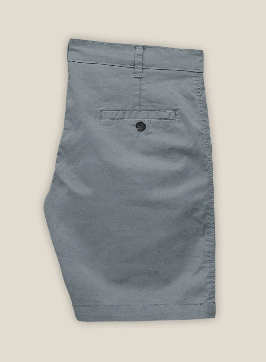 Slate Blue Stretch Chino Shorts