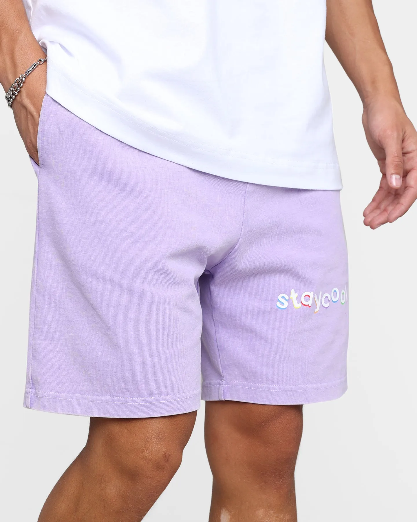 STAYCOOLNYC Classic Mineral Cotton Shorts Violet