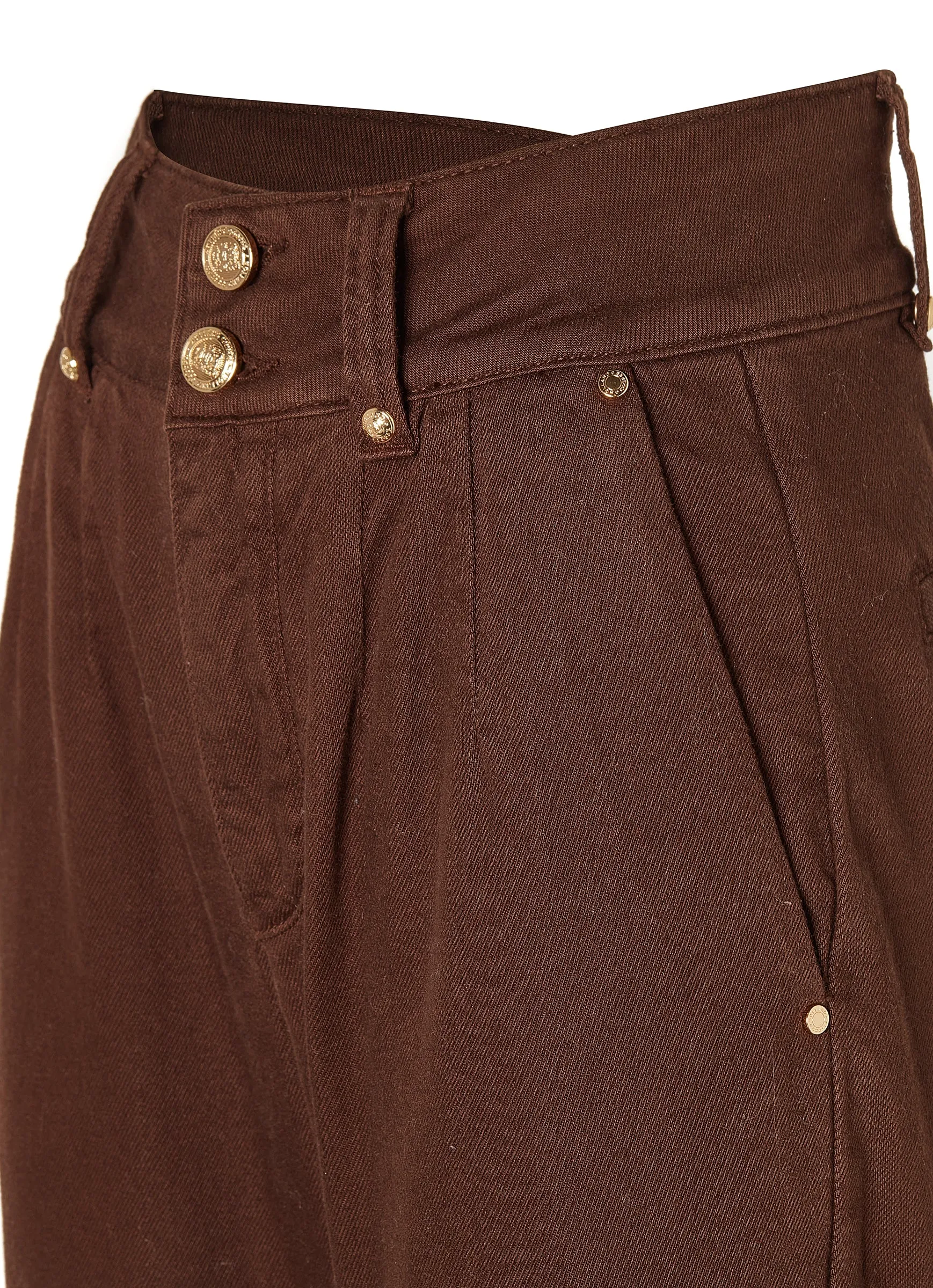 Tailored Wide Leg Jean (Chocolate)