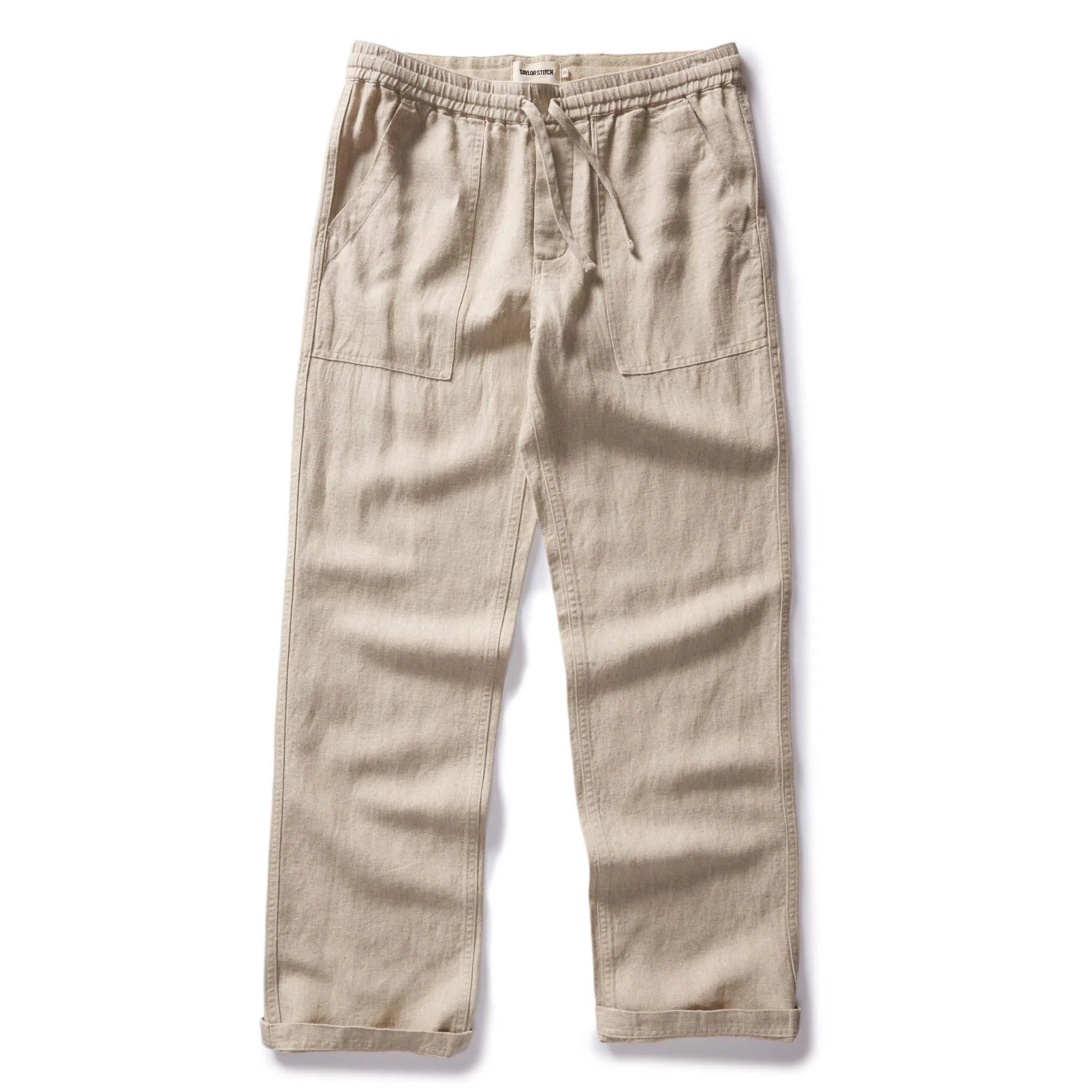 The Breakwater Pant in Natural Herringbone