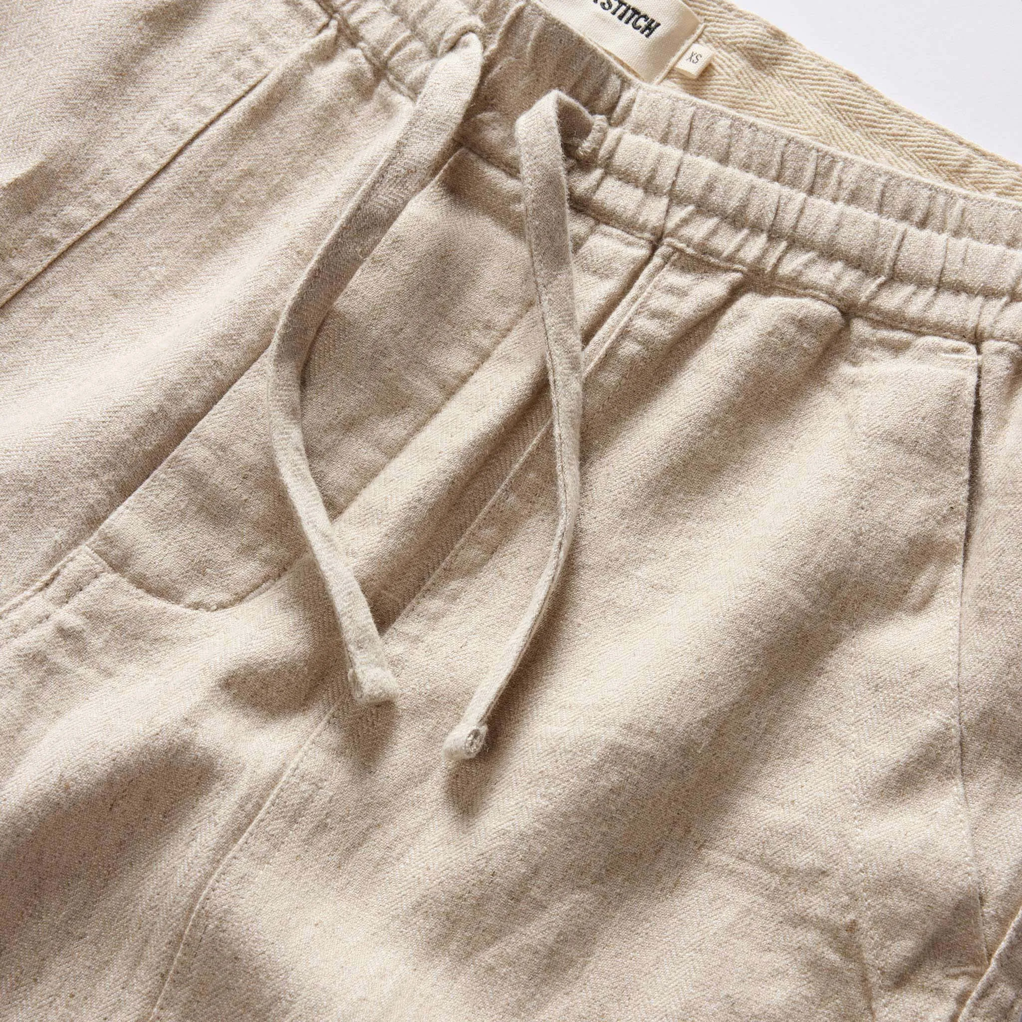 The Breakwater Pant in Natural Herringbone