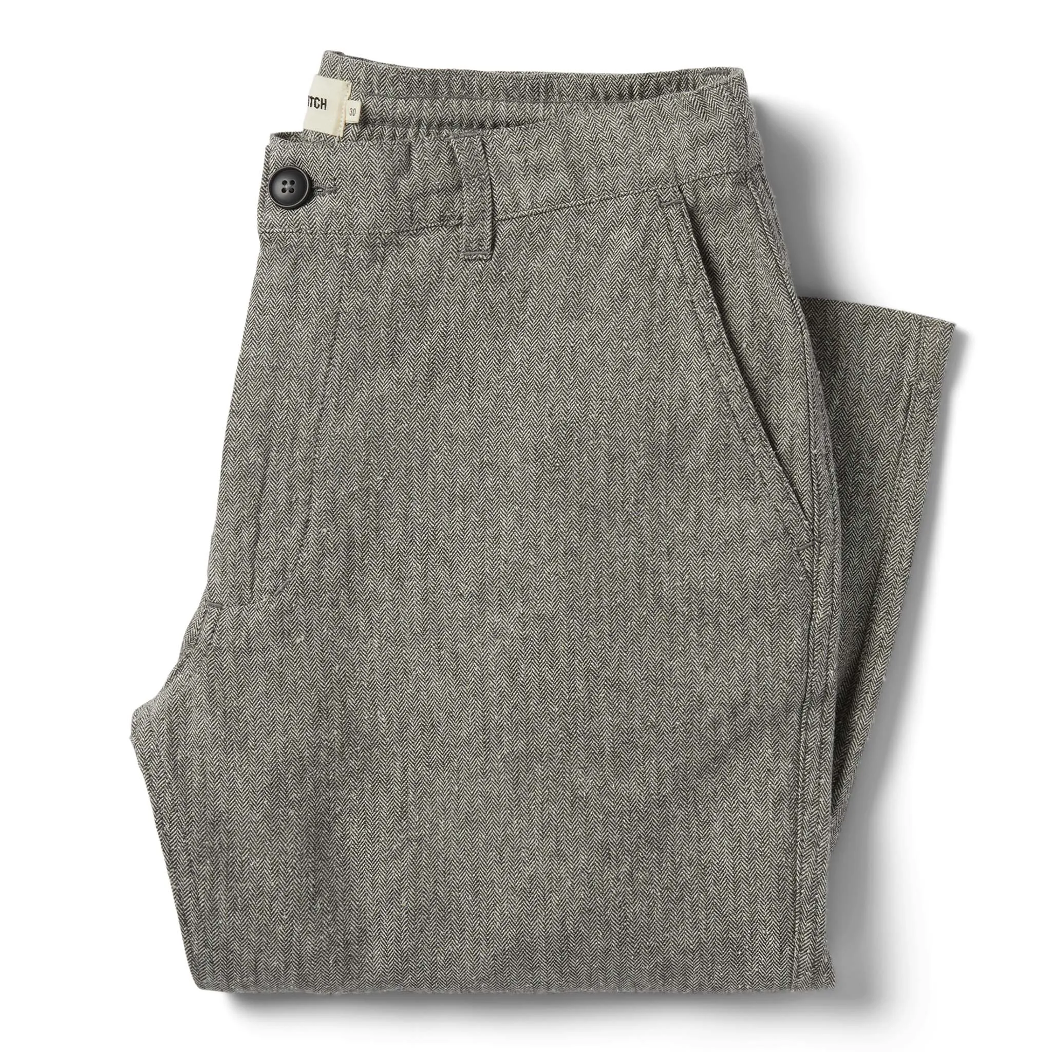 The Easy Pant in Charcoal Herringbone