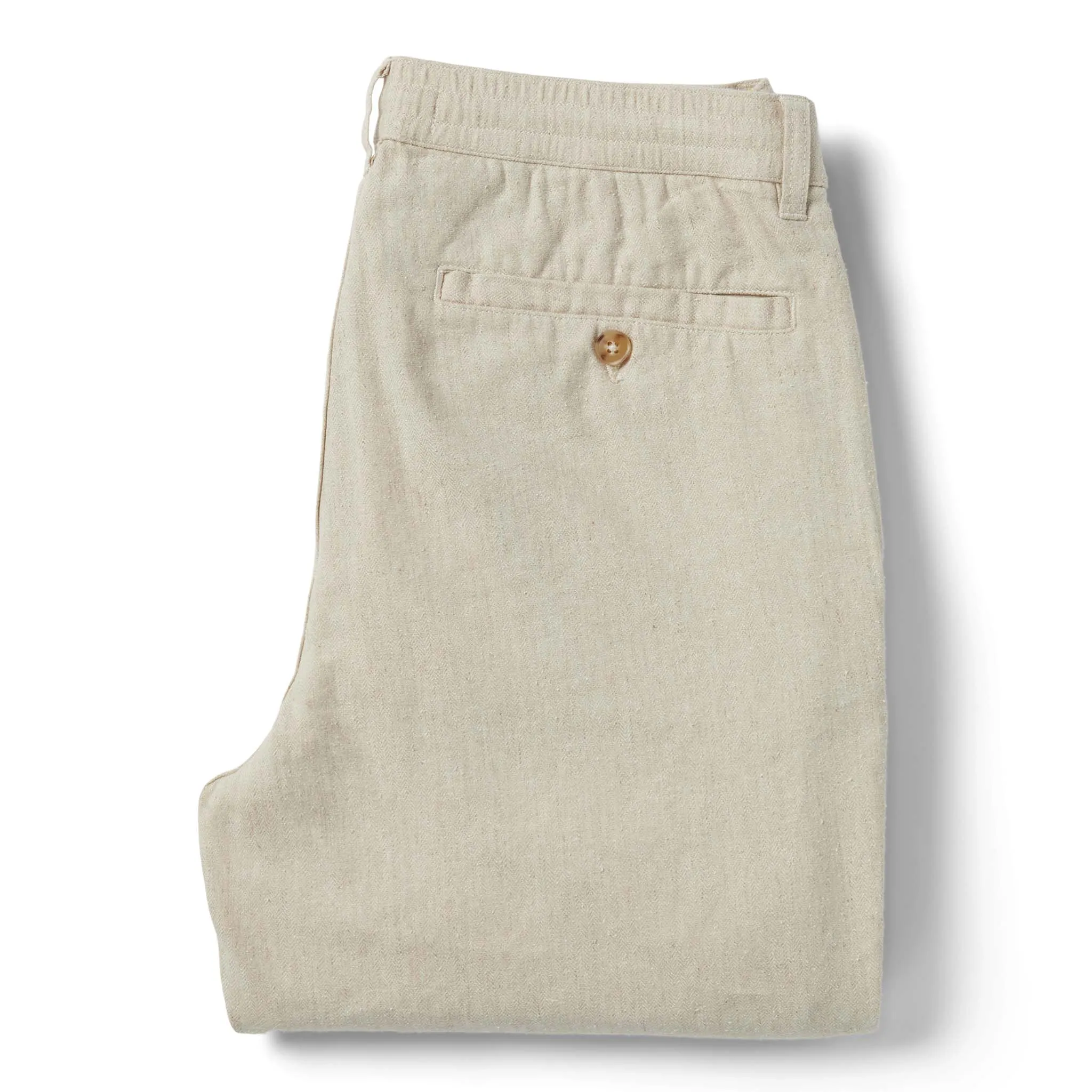 The Easy Pant in Natural Herringbone