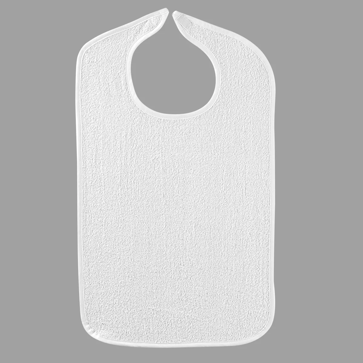 White Heavyweight Adult Terrycloth Bib With Velcro Closure Style #BIB4