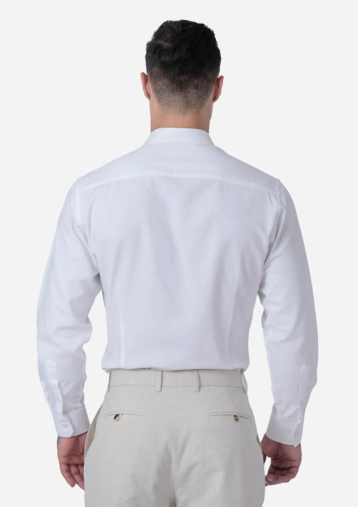 White Linen Blend Shirt