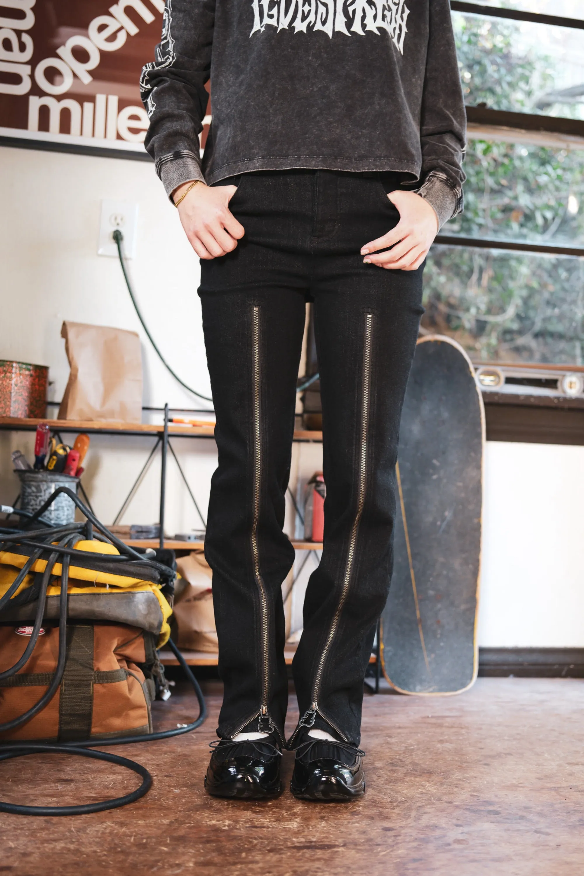 Zip Flare Pants